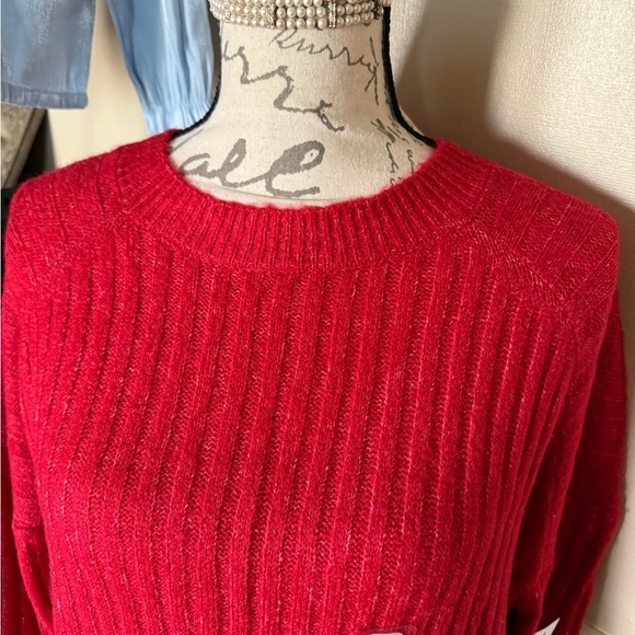 Cyrus Red Crew Neck Sweater - Picture 2 of 4